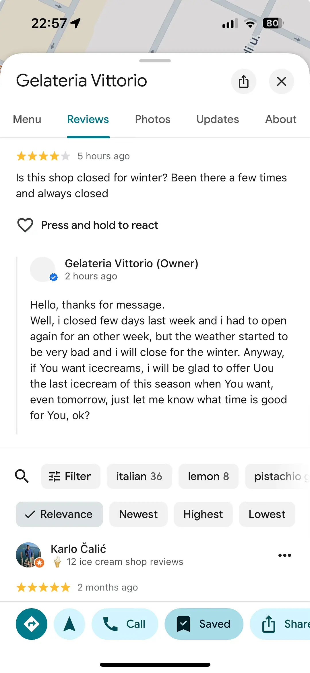 Heartwarming Story: An Italian shop owner decided to open his shop for a day because I wanted to have ice cream in winter.